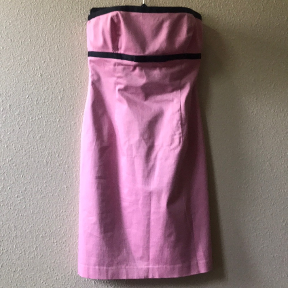 Barbie fans! Pink strapless dress with black ribbon accents